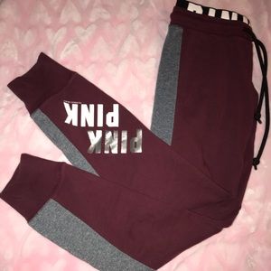 Love Pink Maroon/Black/Grey Leggings